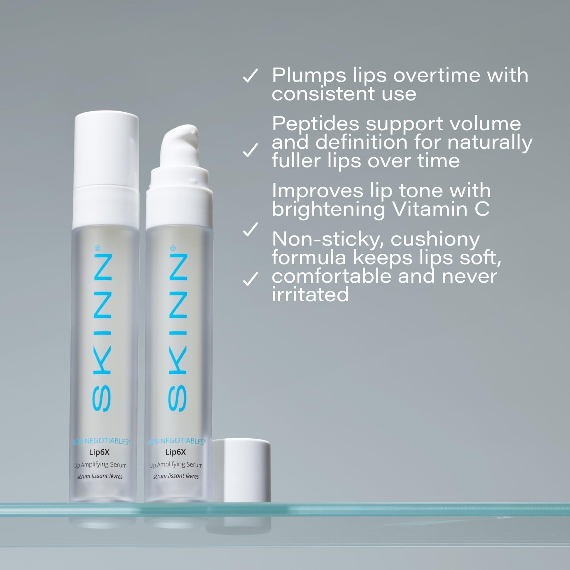 SKINN Lip Amplifying Serum, Lip6X with Peptides - Deep Moisturizing Serum Plumps, Hydrates & Smooths Lips & Boosts Collagen Production - Lip Care Products for Women SKINNAu supplements