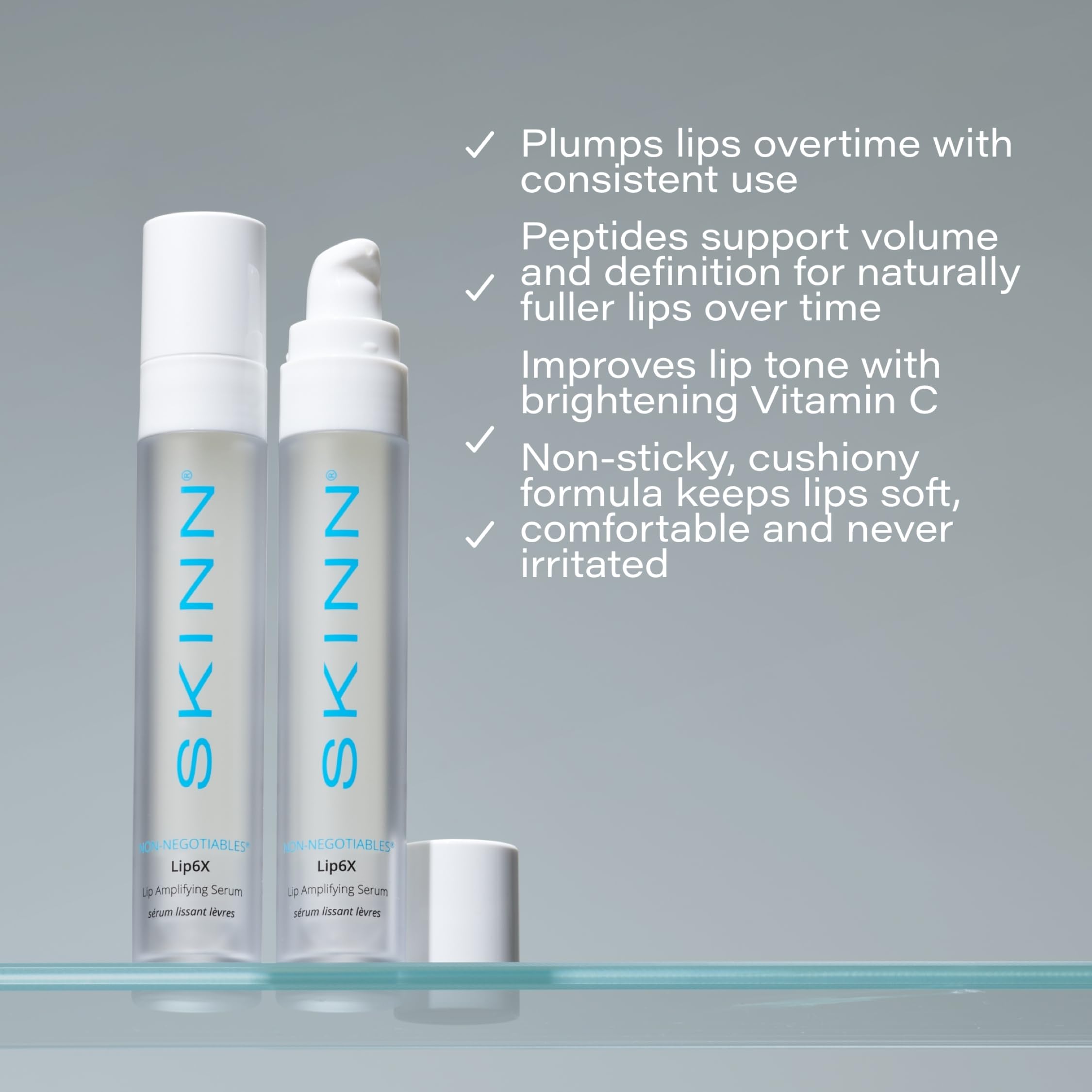 SKINN Lip Amplifying Serum, Lip6X with Peptides - Deep Moisturizing Serum Plumps, Hydrates & Smooths Lips & Boosts Collagen Production - Lip Care Products for Women SKINNAu supplements