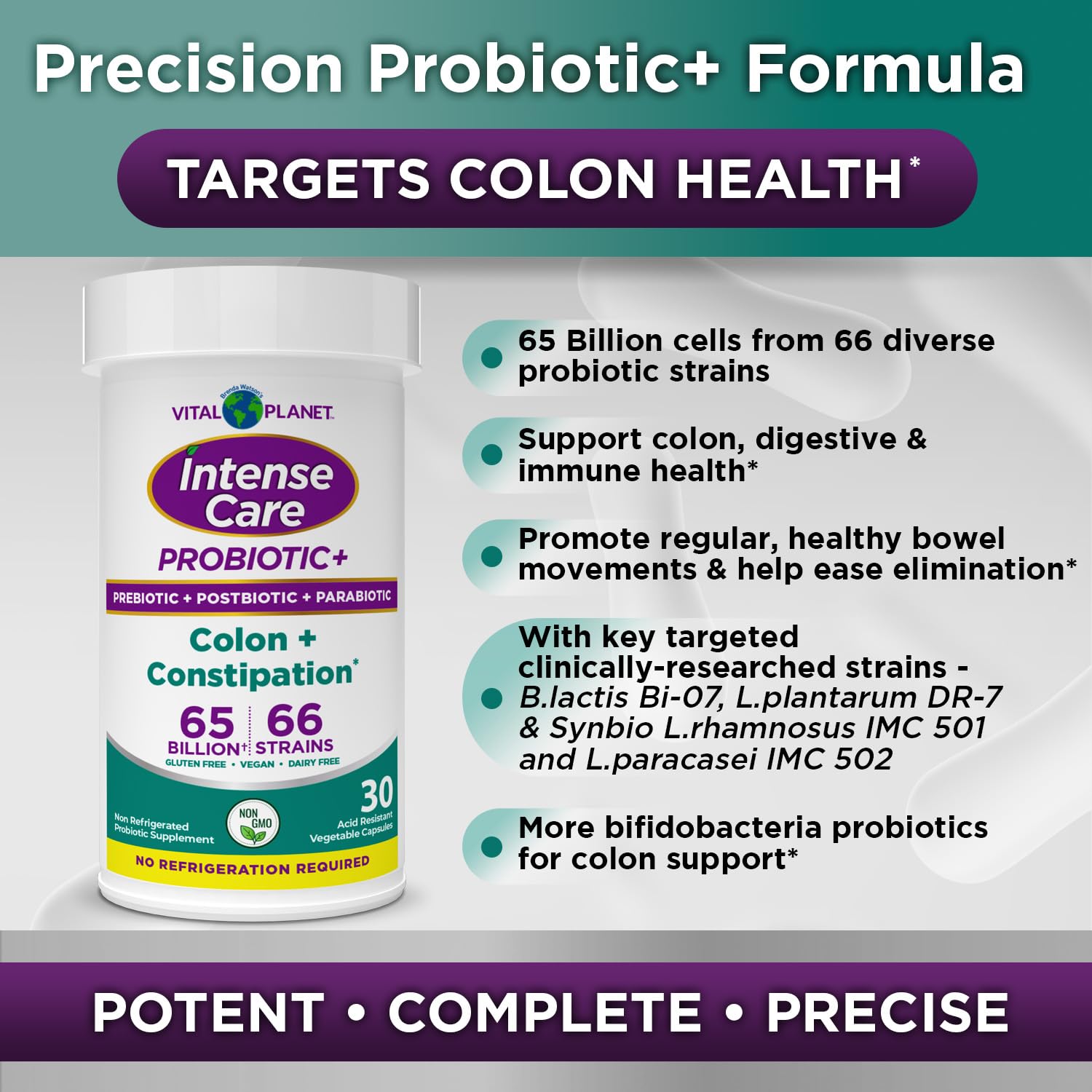 Vital Planet - Intense Care Colon & Constipation Probiotics Plus Organic Prebiotics, Postbiotics, Parabiotics, Complete 4-in-1 Health Supplement for Adults, 65 Billion CFU, 66 Strains, 30 ct Vital PlanetAu supplements