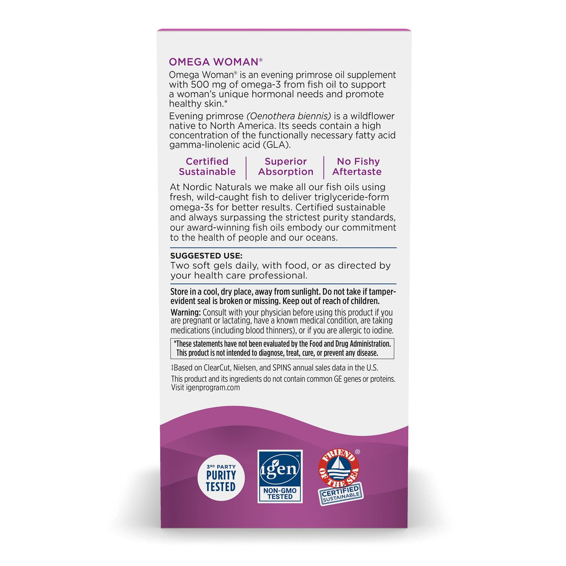 Nordic Naturals Omega Woman, Lemon - 120 Soft Gels - 500 mg Omega-3 + 800 mg Evening Nordic NaturalsAu supplements