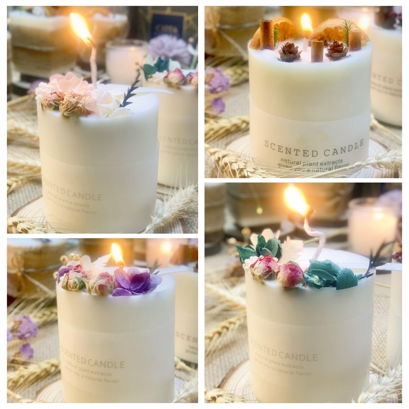 Natural Soy Scented Pillar Candles with Glass, Classic 10 oz Luxury Non Toxic White Bathroom Candle uniqiconAu supplements