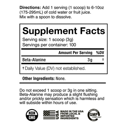 JNX SPORTS The Curse! Beta Alanine Powder - Unflavored, 100 Servings, 3g per Serving JNX SPORTSUS supplements