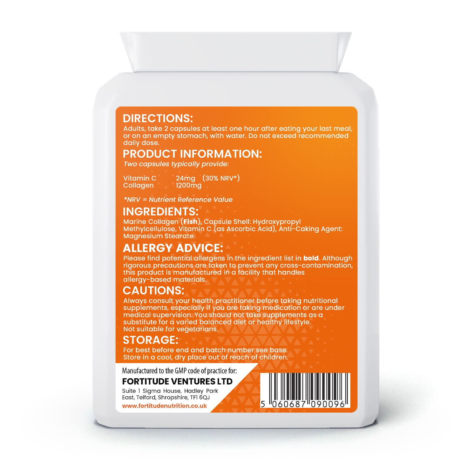Marine Collagen Capsules | Hydrolyzed Marine Collagen with Vitamin C | High Strength Collagen Fortitude NutritionAu supplements