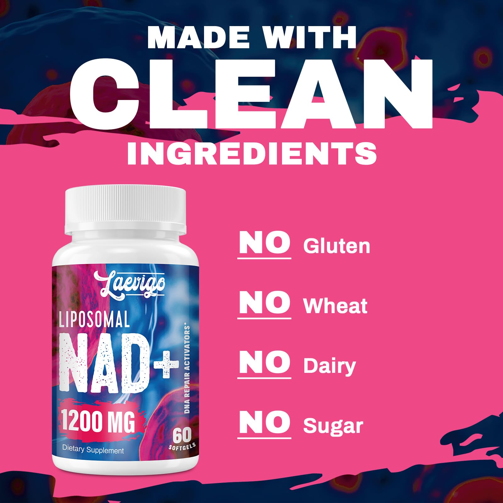 Laevigo Liposomal NAD+ Supplement 1200mg High Absorption, Cellular Energy & Mitochondrial Support, NAD Plus for Longevity & Vitality, Anti-Aging Formula, 60 Softgels LaevigoAu supplements
