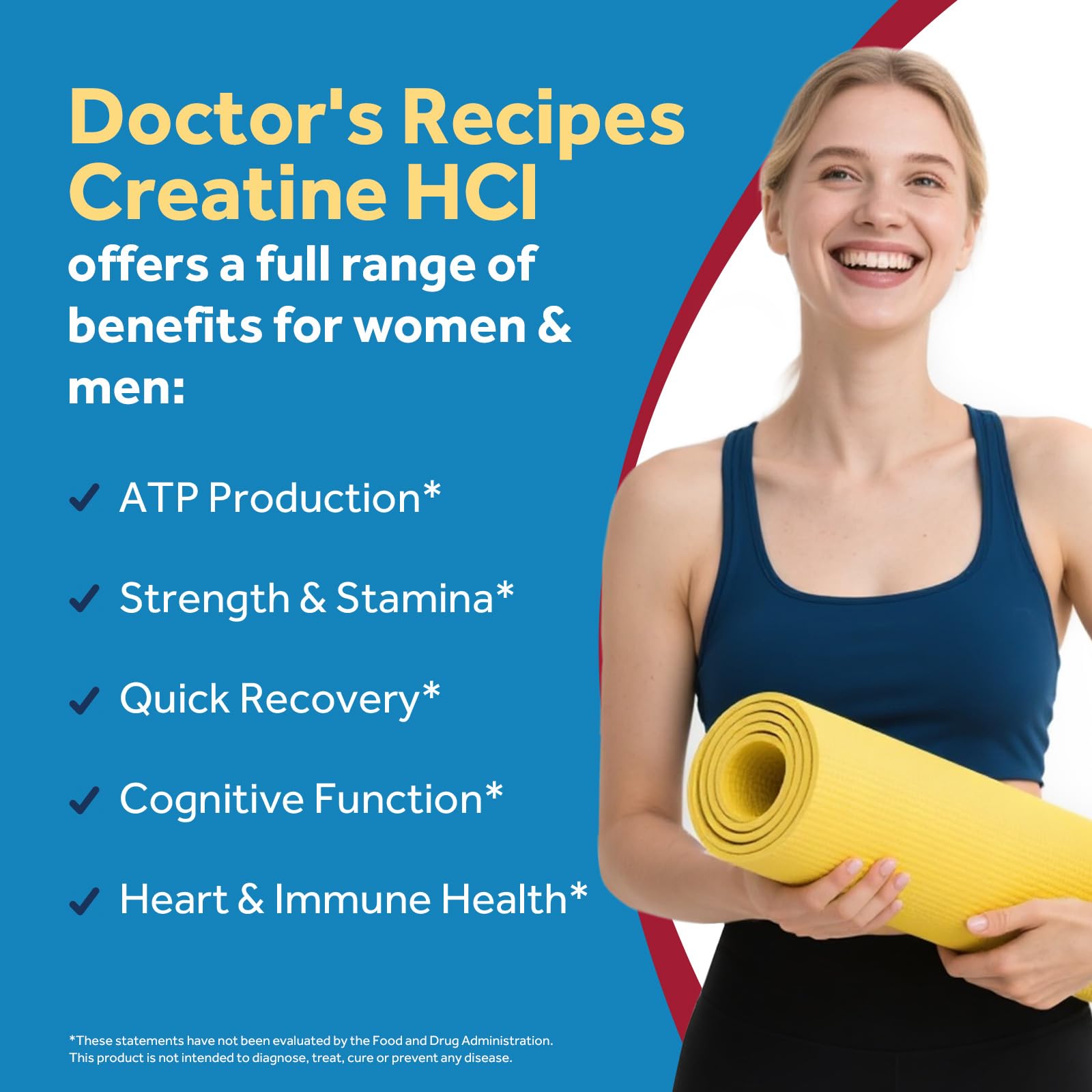 Doctor's Recipes Creatine HCl Capsules, 750 mg, Creatine Hydrochloride for Women & Men, Strength & Recovery, Brain Health, Fast Absorbing, Vegan, 90 Capsules Doctor's RecipesAu supplements