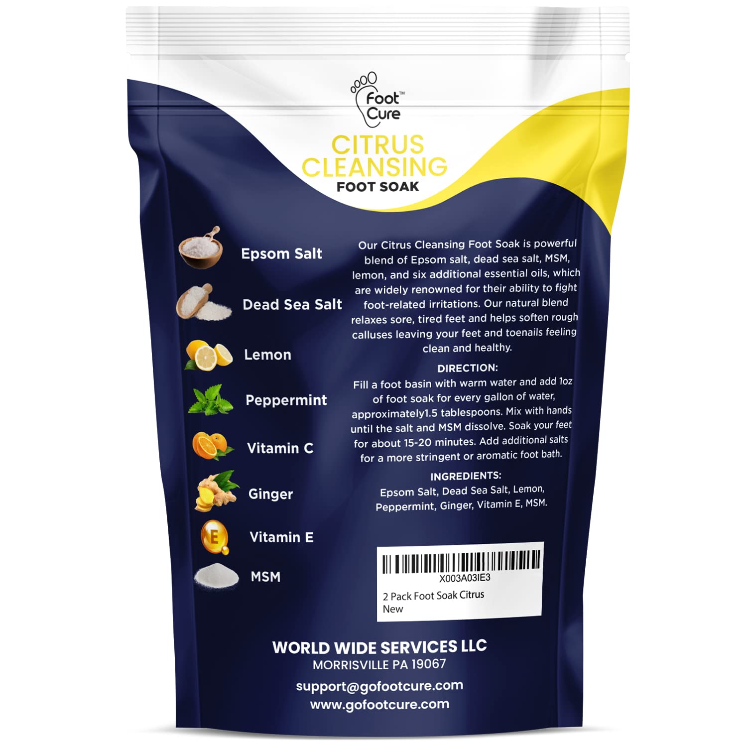 Citrus Detox Foot Soak With Epsom Salts - for Foot Callus, Immune Boost, Damaged Toenail FOOT CUREUS supplements