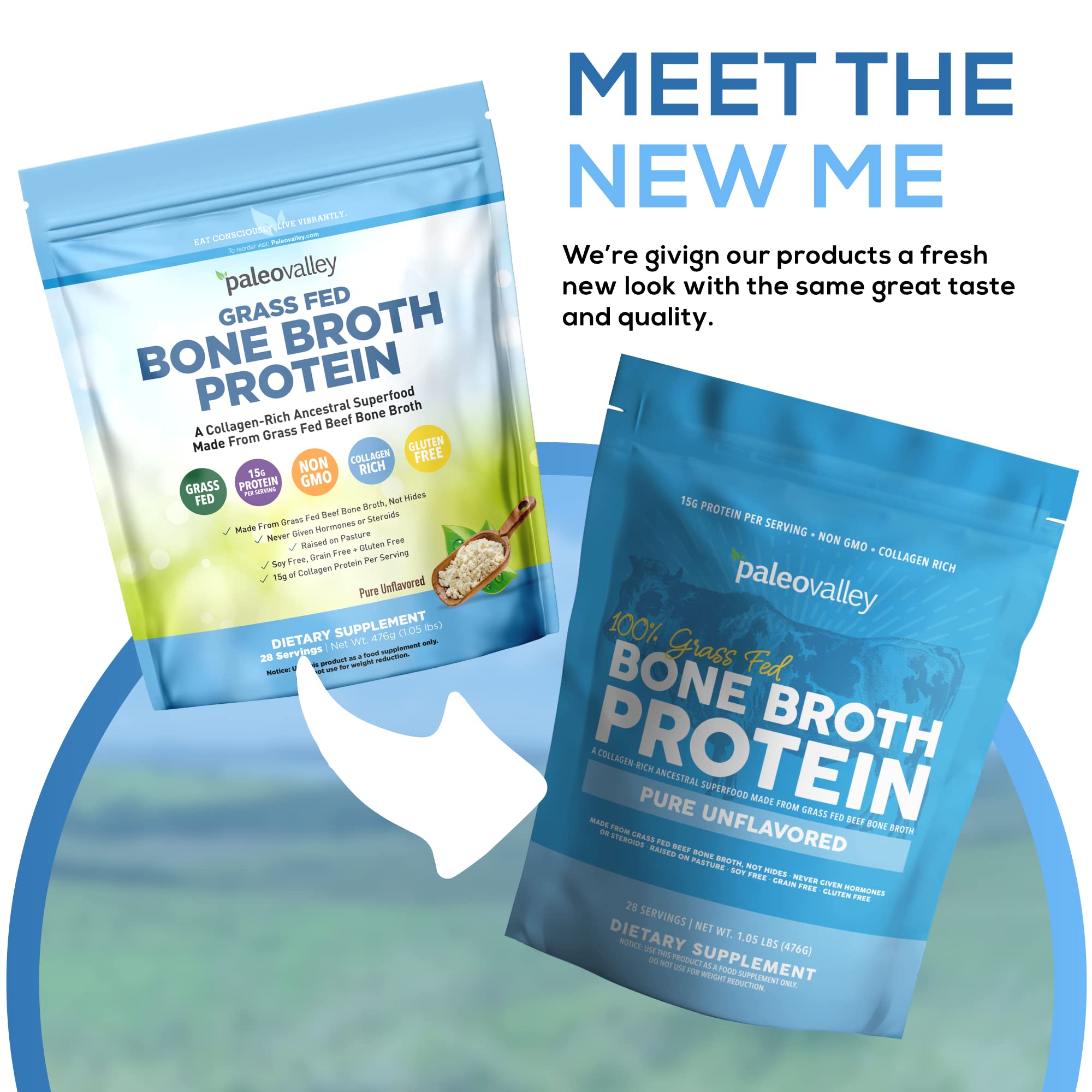 Paleovalley 100% Grass Fed Beef Bone Broth Protein Powder - Rich in Collagen Peptides PaleovalleyUS supplements