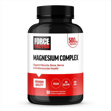 Force Factor Magnesium Complex Supplement to Support Muscles, Bones, Nerves, and Cardiovascular Health, Magnesium Glycinate, Magnesium Citrate, and Magnesium Oxide, Vegan, Non-GMO, 90 Capsules Force FactorAu supplements