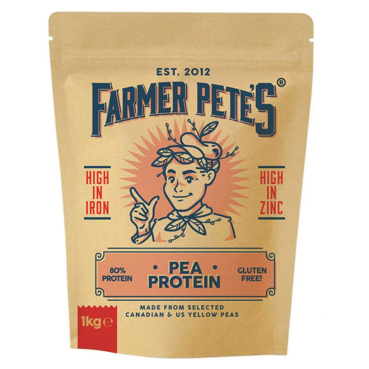Farmer Pete's Pea Protein Powder 1kg - Dairy Free, Gluten Free, Natural Plant Based Vegan Protein Powder Isolate (1kg) Farmer Pete'sAu supplements