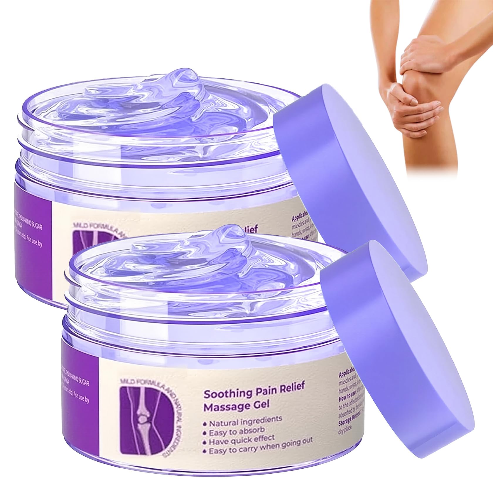 2 PCS Joint Gel Purple Gel，Soothing Pain Relief Massage Cream，Full-Body Joint Effective Soothes for Knees, Lumbar, Hands, Neck and Shoulders PERVALAAu supplements