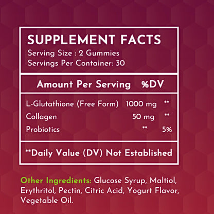 2 Pack Glutathione Gummies | with Marine Collagen | 1050mg per Serving | Antioxidant Support SunshyneUS supplements