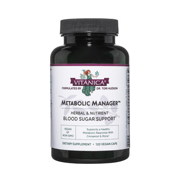 Vitanica Metabolic Manager - Herbal Supplement to Support Healthy Metabolic Response - Dietary Supplement with Vitamin D - Vegan Antioxidant Supplement - 120 Capsules VitanicaAu supplements