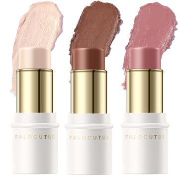 FALOCUTUS 3 Pcs NEUTRAL Contour Stick Set,Cream Blush & Highlighter Bronzer Pen,Long Lasting & Smooth Natural Face Contouring Illuminator,Professional Makeup Kit for All Skin FalocutusAu supplements