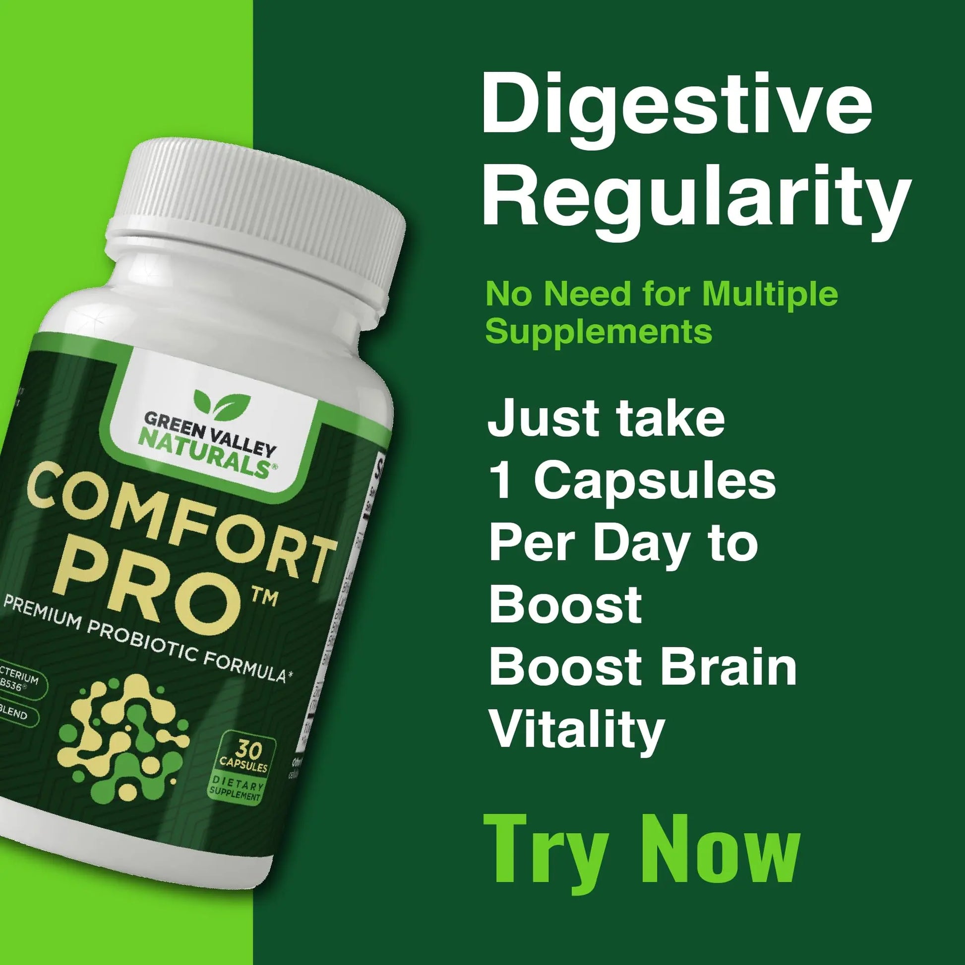 ComfortPro™ Daily Probiotics for Digestive Health | Constipation Relief & Bloating Support for Women & Men | Gut Cleanse with Zinc | Helps Reduce Gas & Promotes Digestive Regularity | Valley Formula GREEN VALLEY NATURALSnz supplements