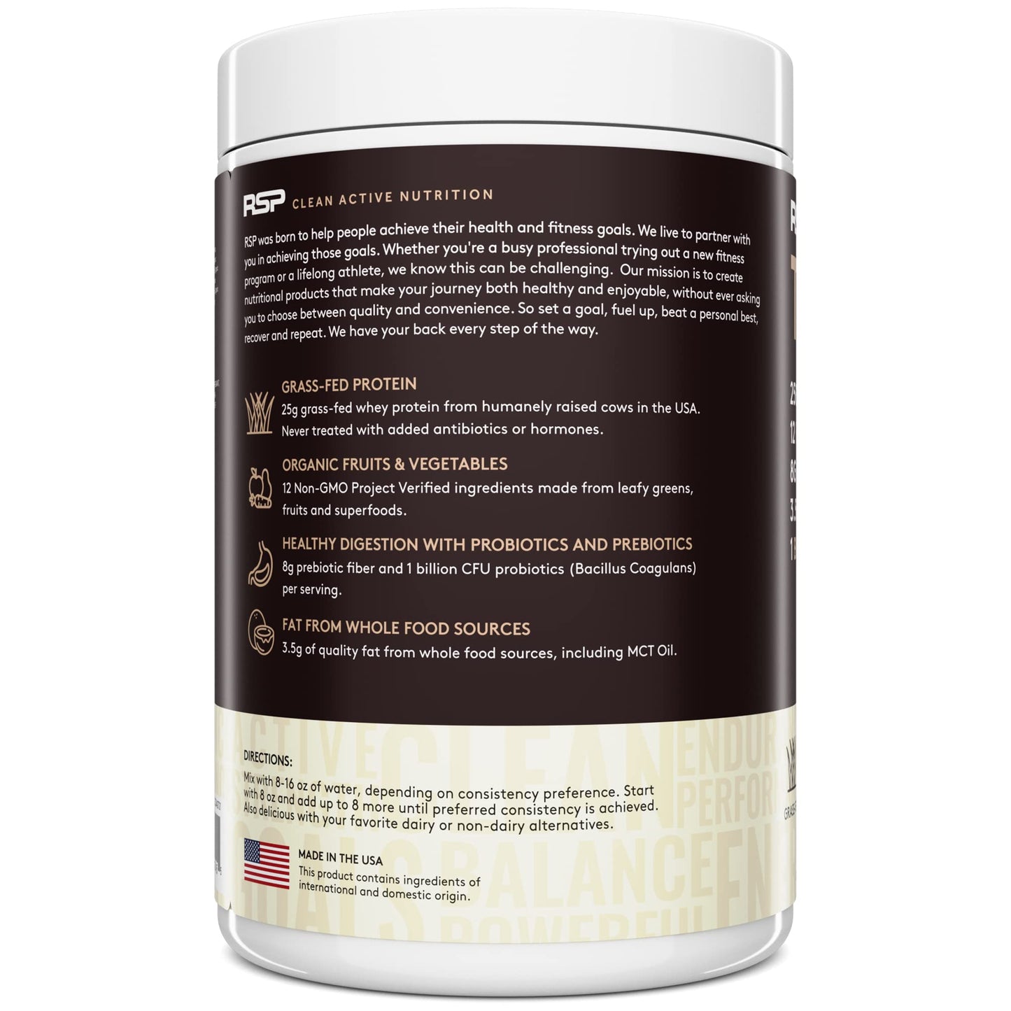 TrueFit Meal Replacement Shake Protein Powder, Grass Fed Whey + Organic Fruits RSP NUTRITIONUS supplements