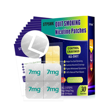 Nicotine Patches Step 1+-3, 28mg Dividable into 4×7mg Pieces – Covers All Quit Stages, 24-Hour Transdermal Quit Smoking Aid (30 Patches) STPSMKAu supplements