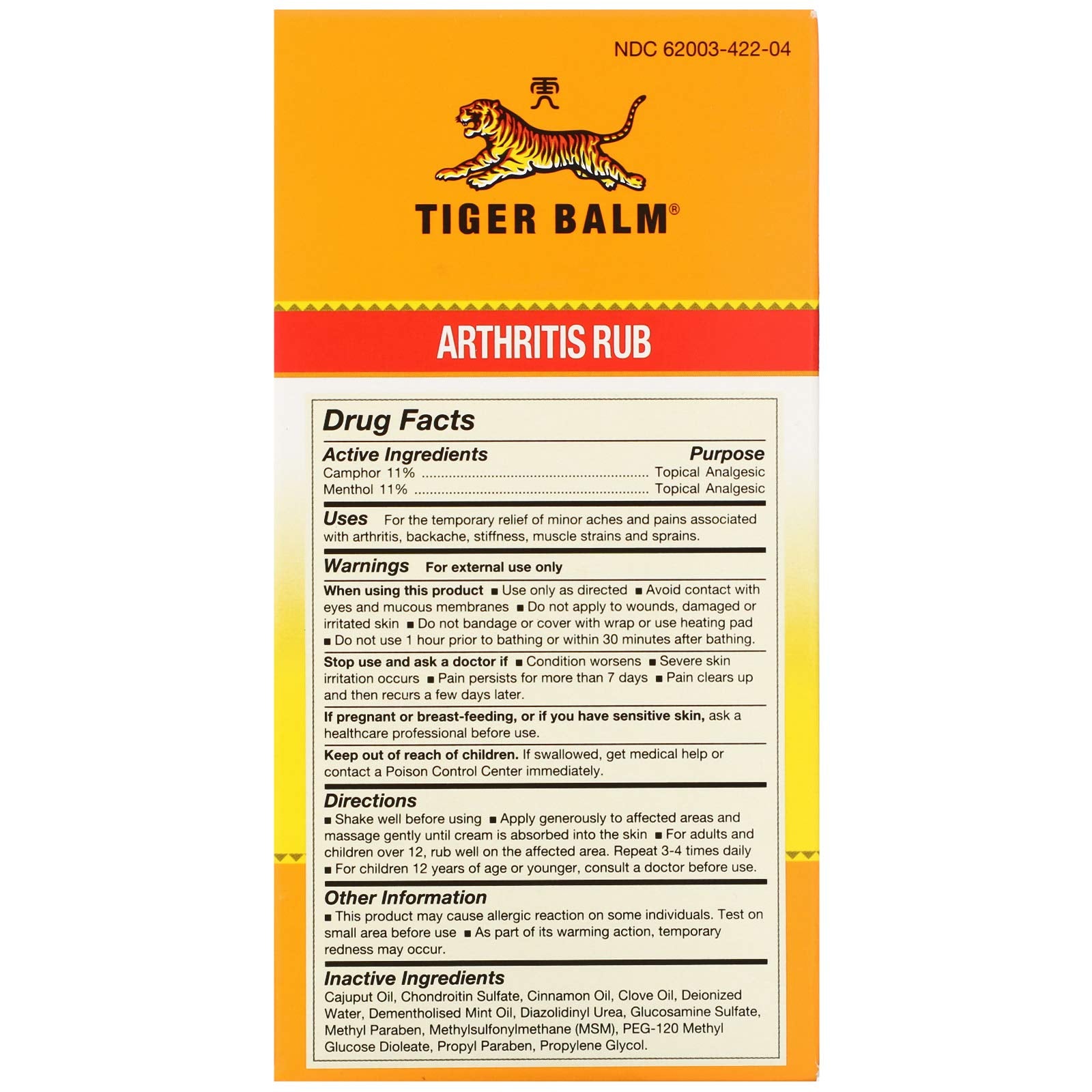 Tiger Balm Balm Arthritis Rub Tiger BalmAu supplements
