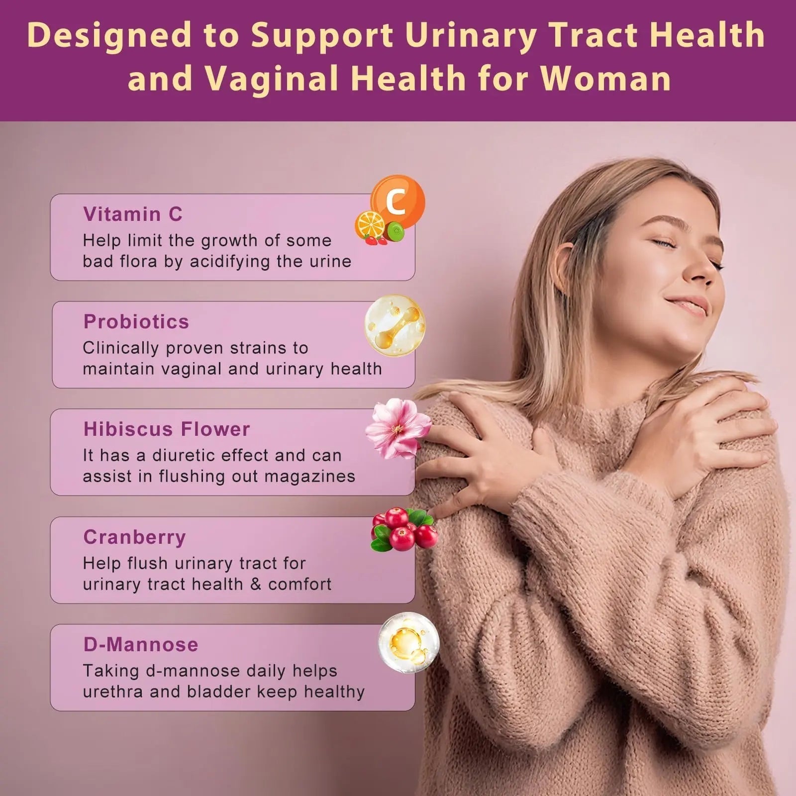 DRFOSTER Urinary Tract Health for Women, Vaginal Probiotics for Women pH Balance with D-Mannose, Cranberry, Probiotics and Prebiotics for Digestive Helath 90 Veggie Capsules DRFOSTERAu supplements