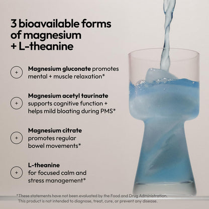 Moon Juice Magnesi-Om Magnesium Powder Supplement - Chelated Magnesium Complex + L-Theanine Blend for Rest, Relaxation & Regularity - Vegan, Non-GMO & No Sugar, Blue Lemon, 4.2 oz, 30 Servings Moon JuiceUS supplements