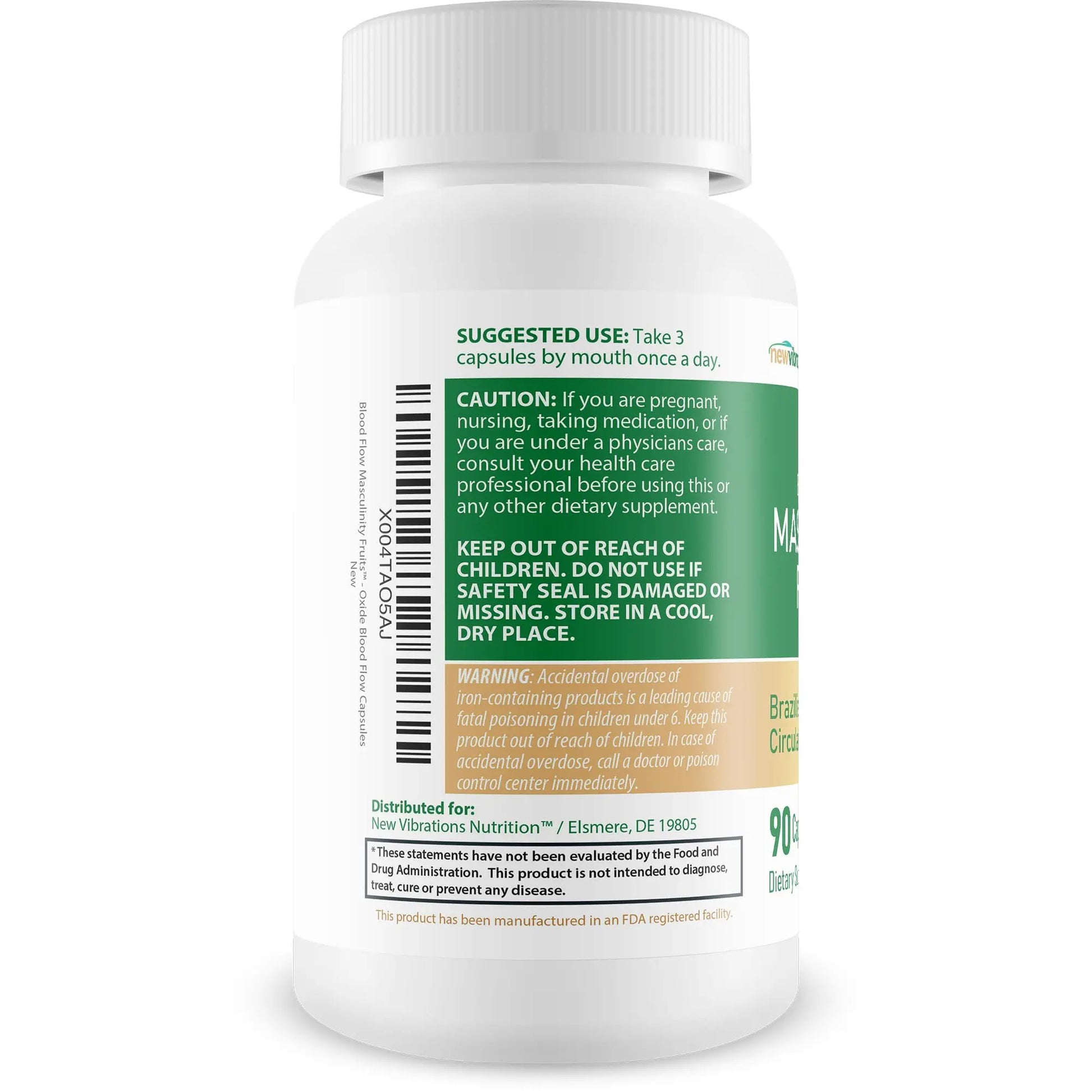 Masculinity Fruits for Bloodflow - Our Best Brazilian Blood Circulation Supplements for Men - Boost Blood Flow Circulation Supplement - Cayenne Pepper Pills Gingko Biloba Blood Flow Vitamins for Men New Vibrations Nutritionnz supplements