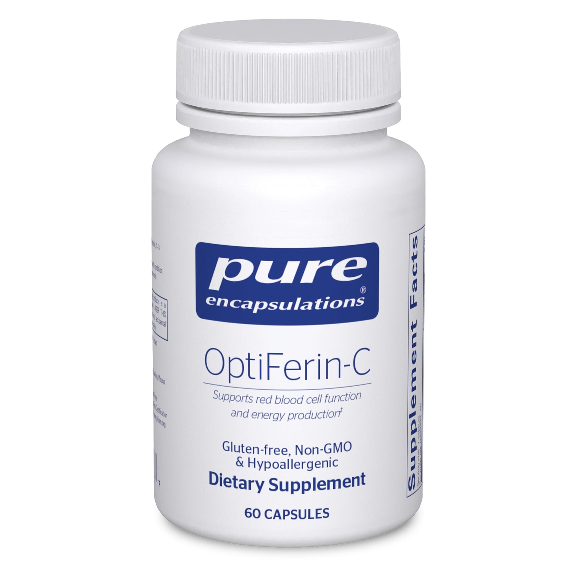 Pure Encapsulations OptiFerin-C - for Red Blood Cells & Energy - Iron Absorption Support - Energy Supplement* - Vitamin C Enriched - Gluten Free & Non-GMO - 60 Capsules Pure EncapsulationsAu supplements