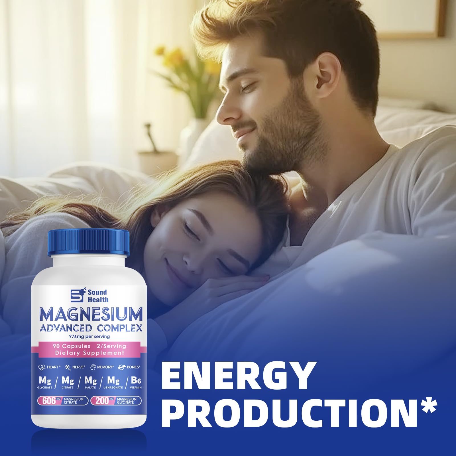 Magnesium Complex Capsule 5 in 1 Magnesium Supplement from Magnesium Glycinate, Citrate, Malate, L-Threonate & Vitamin B6, High Absorption Magnesium Supplement, Non-GMO, Vegan Sound Health PlusAu supplements