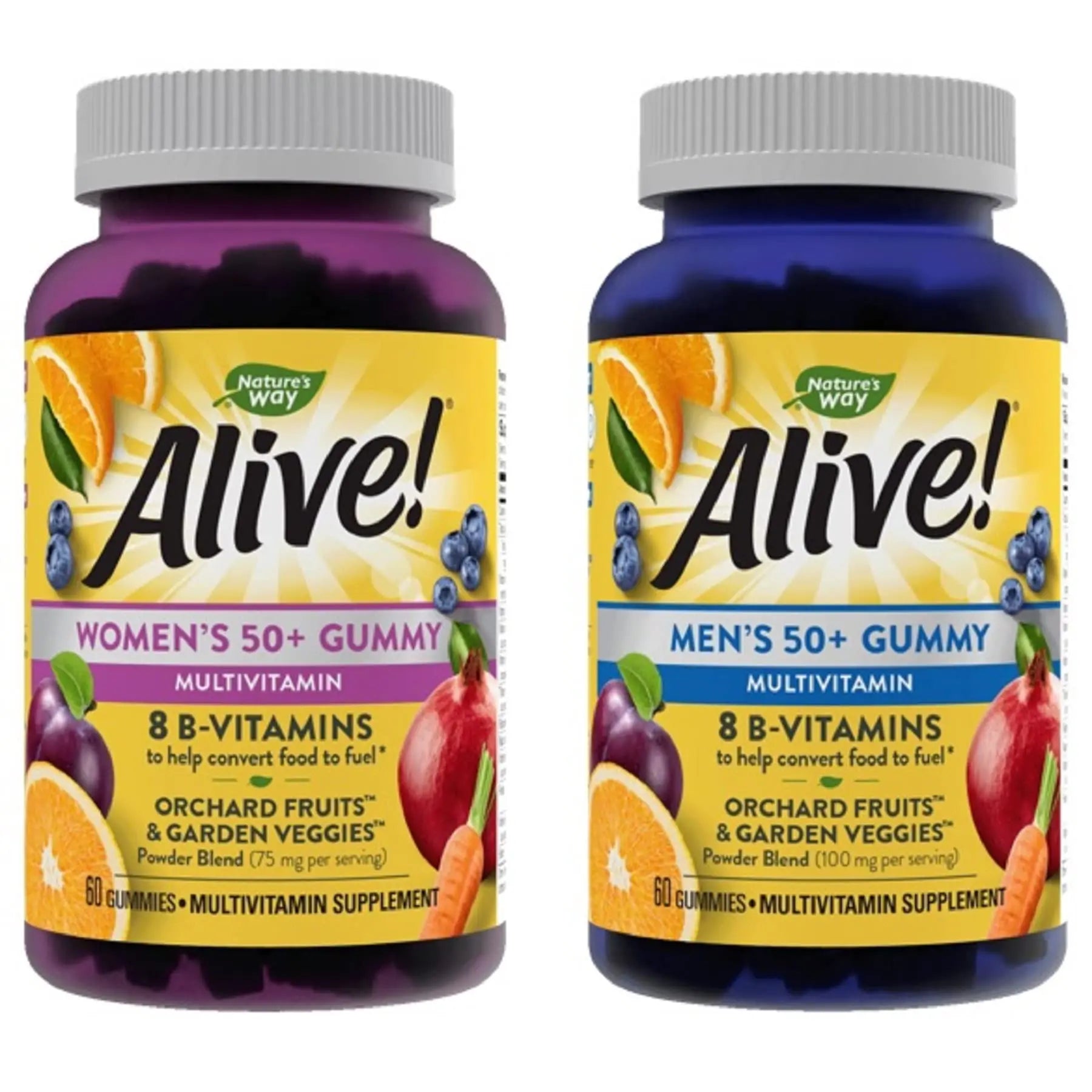 Nature's Way Alive! Women’s and Men’s 50+ Gummy Multivitamins, B-Vitamins, Delicious Flavors Nature's WayAu supplements