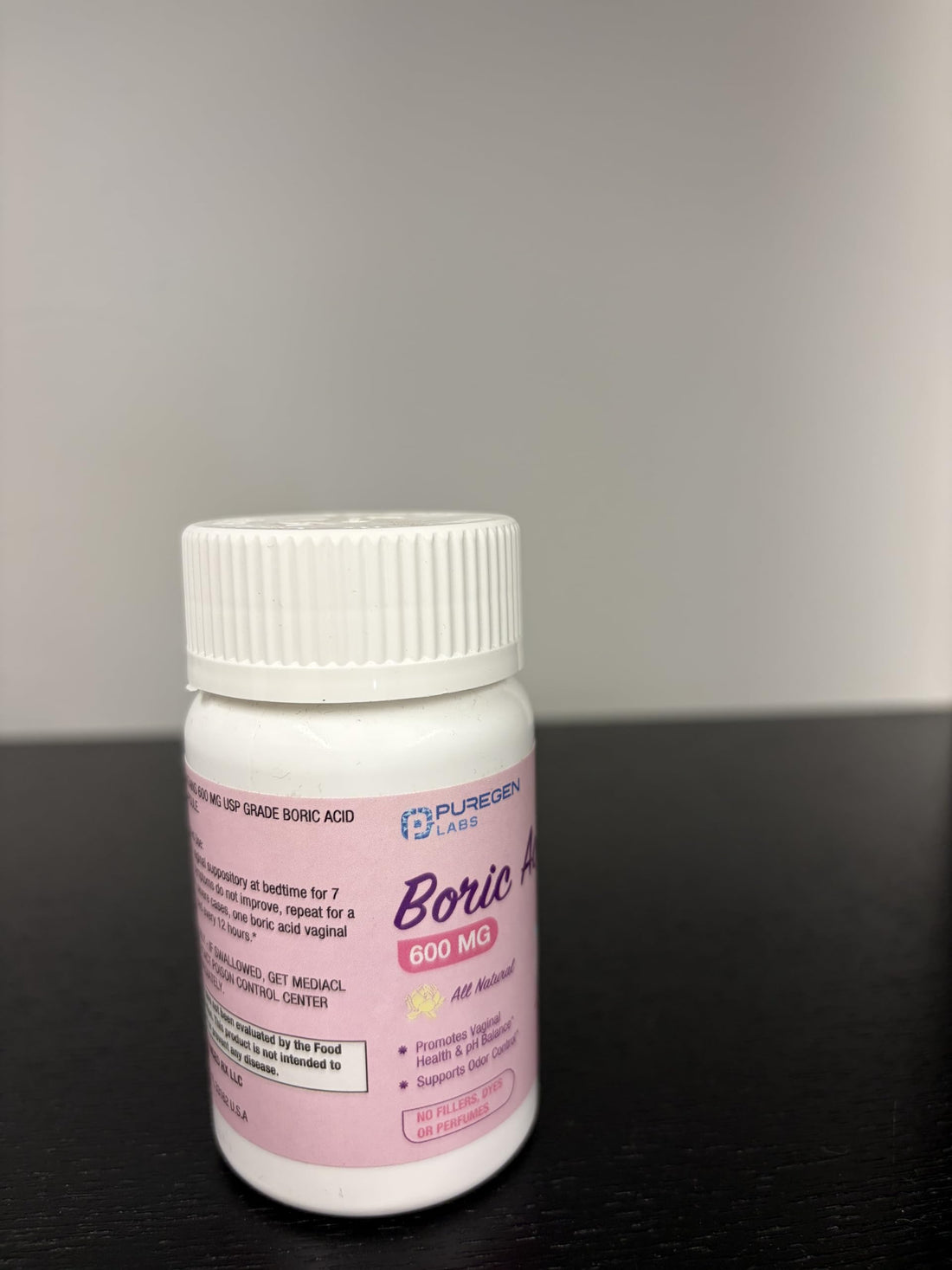 Puregen Labs Boric Acid 600 mg Vaginal Suppositories - 100% Pure | All Natural Without Dyes or Fillers | Made in USA - Supports Vaginal pH Balance and Odor Control (30 Count) P Puregen LabsUS supplements