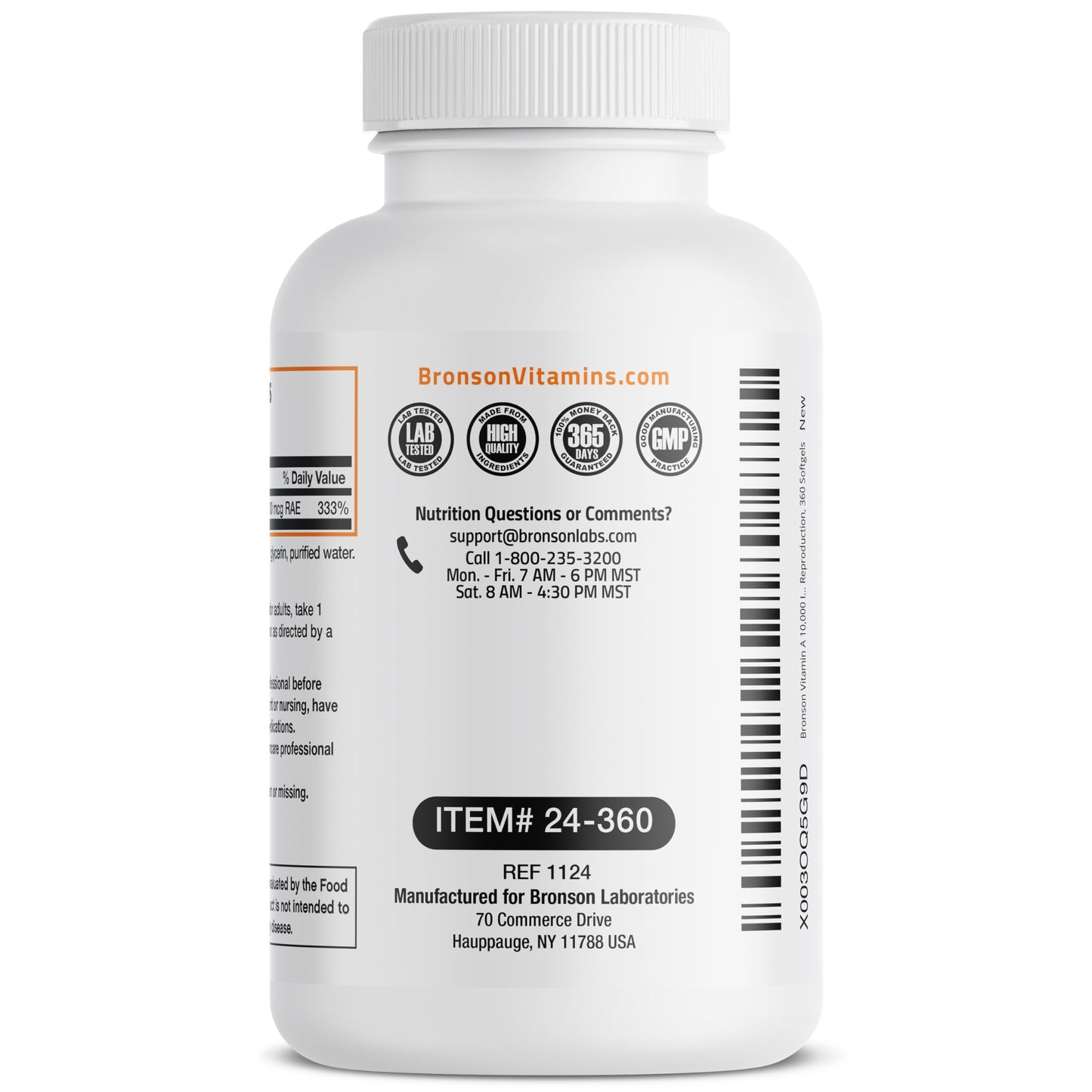 Bronson Vitamin A 10,000 IU Premium Non-GMO Formula Supports Healthy Vision & Immune System and Healthy Growth & Reproduction, 360 Softgels BronsonUS supplements