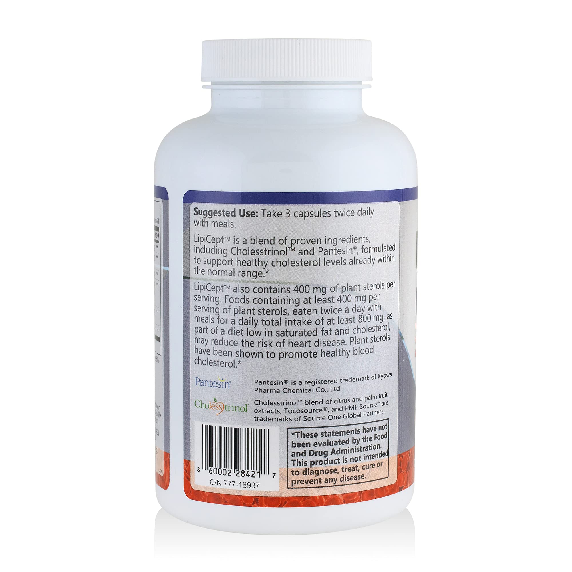 HCP Formulas - LipiCept - Natural Cholesterol Support Formula with Plant Sterols - Maintain Healthy Cholesterol Levels Already Within a Normal Range - Vegetarian - Dietary Supplement - 180 Caps HCP FormulasAu supplements