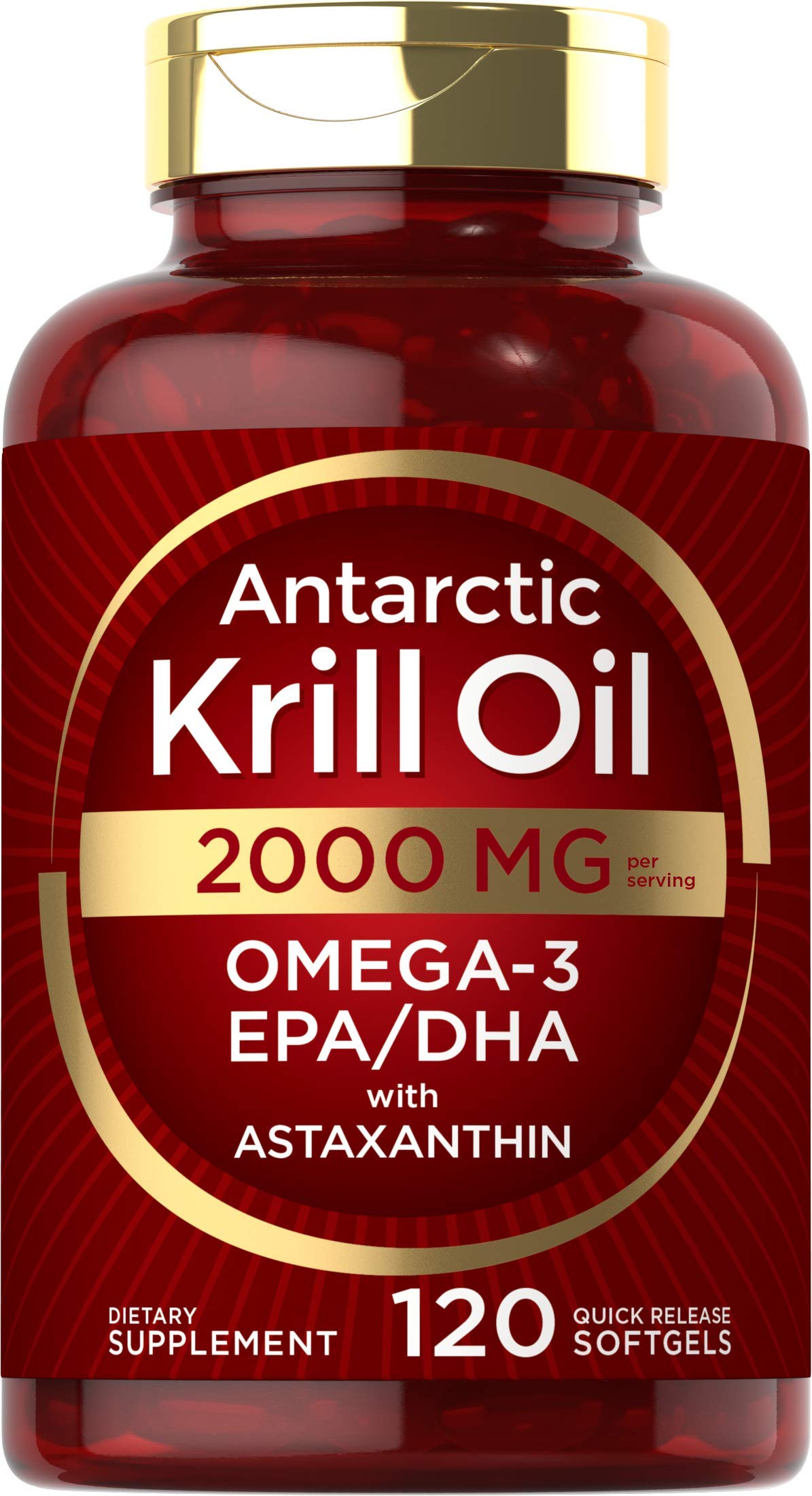 Carlyle Antarctic Krill Oil 2000 mg 120 Softgels | Omega-3 EPA, DHA, with Astaxanthin CarlyleUS supplements
