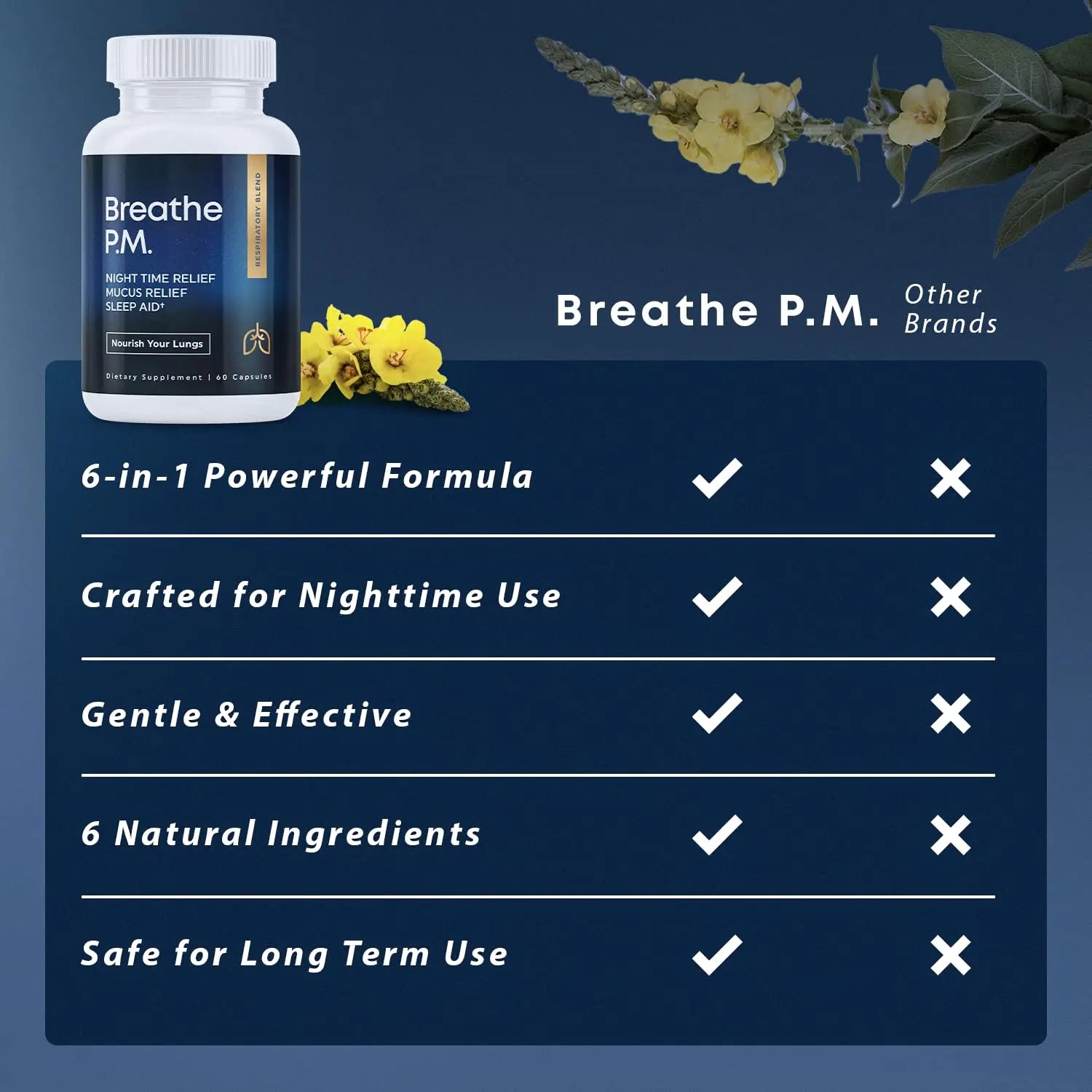 BREATHE & BREATHE PM Bundle - 60 Caps & 1 fl.oz. Mullein Drops for Lungs & Airways: Peppermint, Thyme, & Mullein Leaf Extract for Lungs Detox for Smokers - Clear Mucus & Breathe - GMO-Free & USA-Made Herbal Tea Therapynz supplements