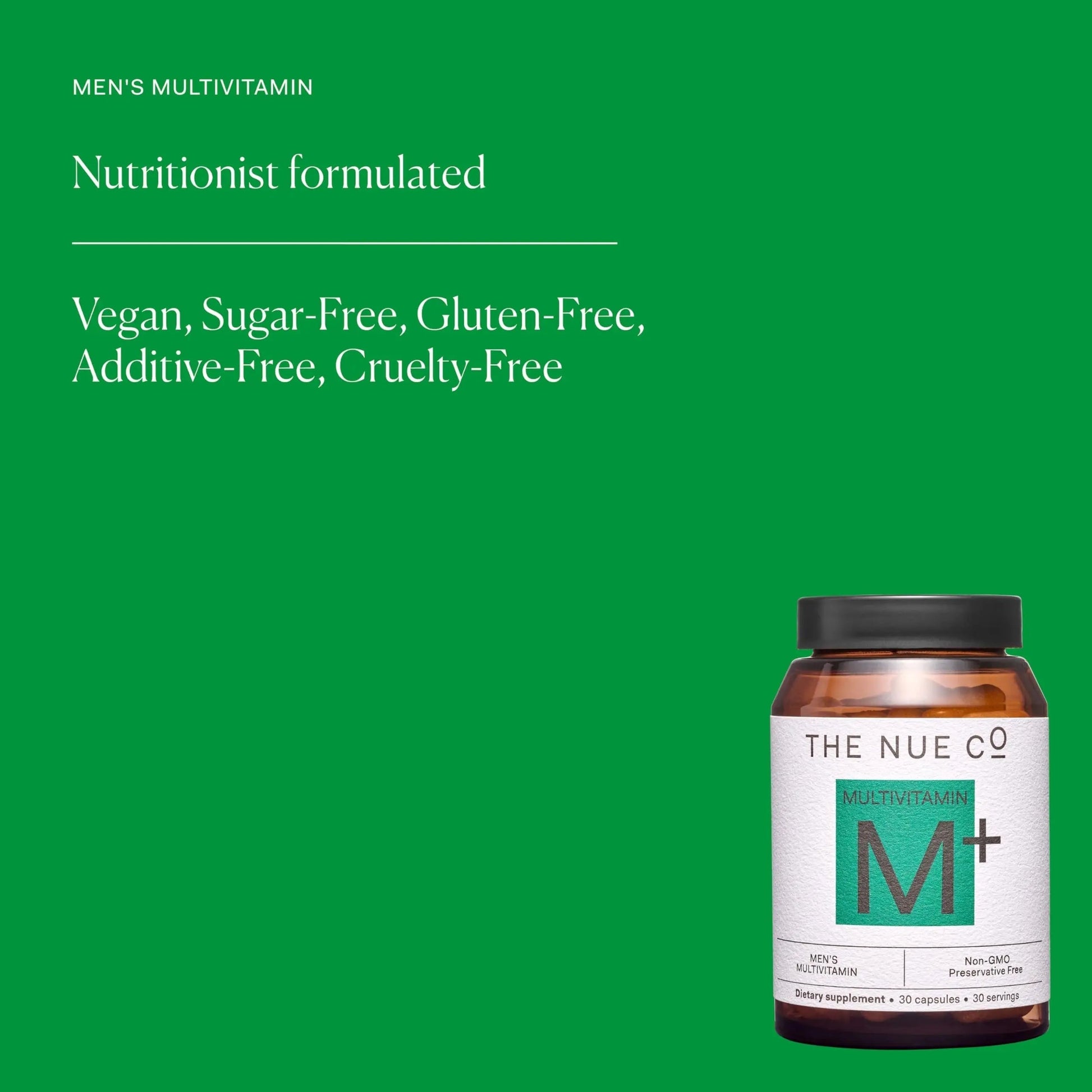 The Nue Co. Men's MULTIVITAMIN Supplement, Supports Energy, Immunity, Focus, Vegan, Gluten Free, 30 Capsules The Nue CoAu supplements