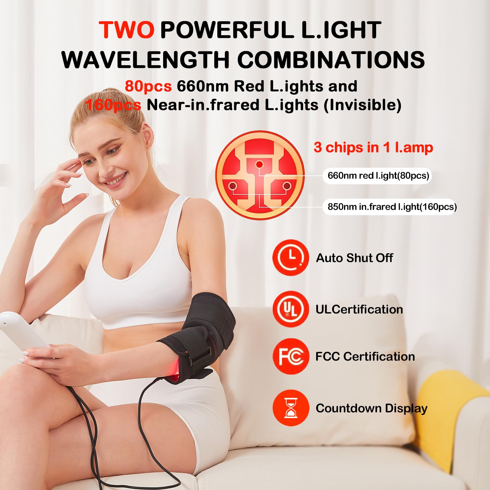 JOBYNA Red and I.nfrared L.ight T.herapy for Elbow Wrap, 850nm Near I.nfrared L.ight & 660nm JOBYNAAu supplements