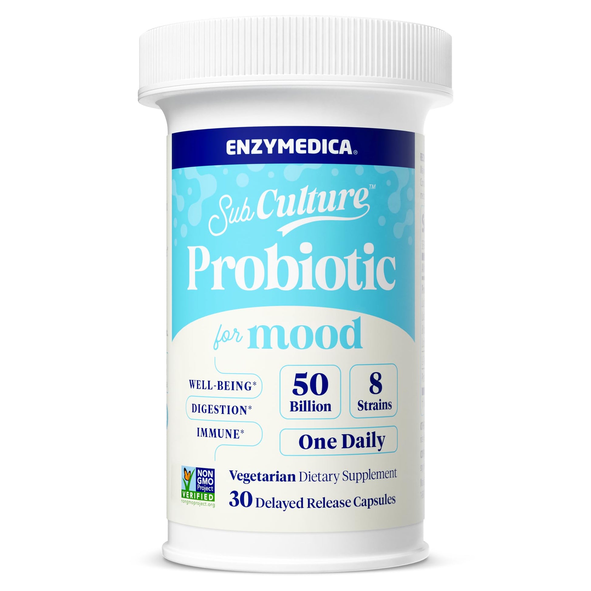 Enzymedica SubCulture Probiotics for Mood, Stress, & Sleep, 50 Billion CFU, Promotes Relaxation, Immune + Digestive Health & Regularity, 30 Count EnzymedicaAu supplements