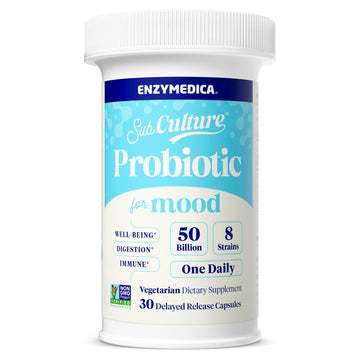 Enzymedica SubCulture Probiotics for Mood, Stress, & Sleep, 50 Billion CFU, Promotes Relaxation, Immune + Digestive Health & Regularity, 30 Count EnzymedicaAu supplements