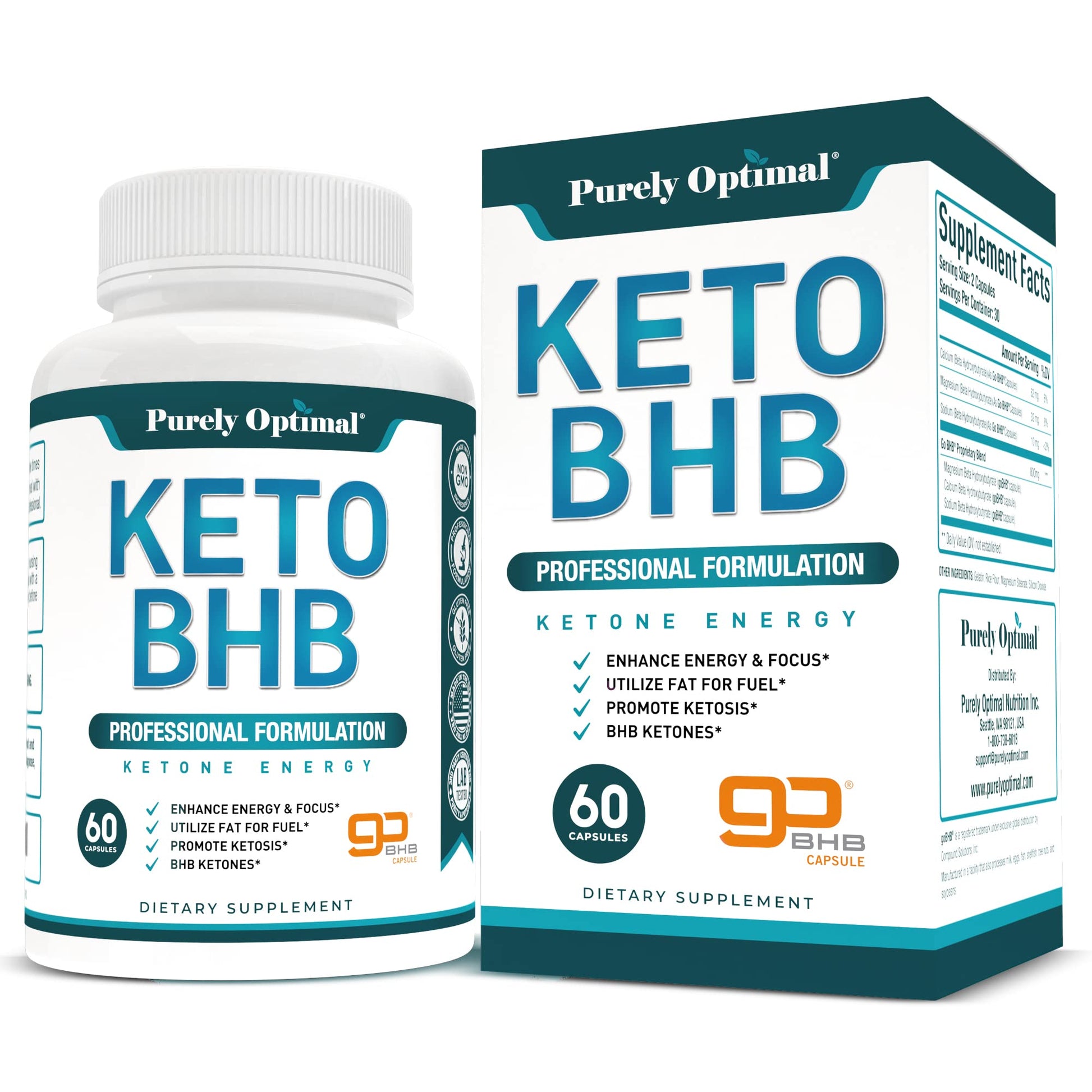 Purely Optimal Keto BHB Exogenous Ketones Supplement - Keto Diet Pills for Ketosis Purely OptimalUS supplements