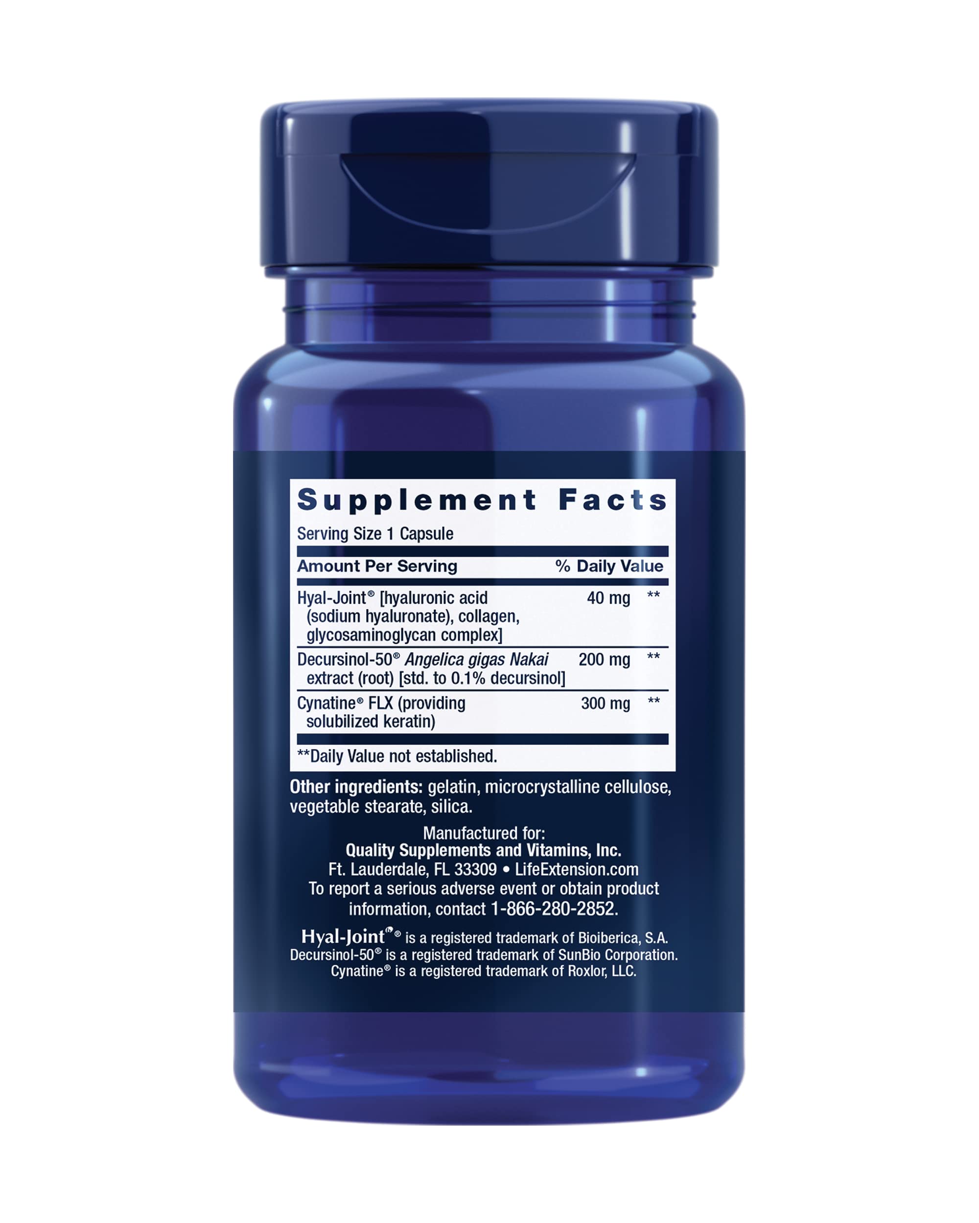 Life Extension Fast-Acting Joint Formula, Keratin, Korean Angelica, hyaluronic Acid, Joint discomfort Relief, Non-GMO, Gluten-Free, 30 Capsules Life ExtensionAu supplements