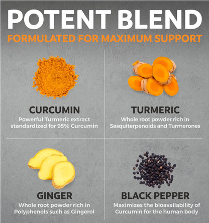 USDA Organic Turmeric Curcumin with Black Pepper and Ginger (2 Month Supply) PURE COUS supplements