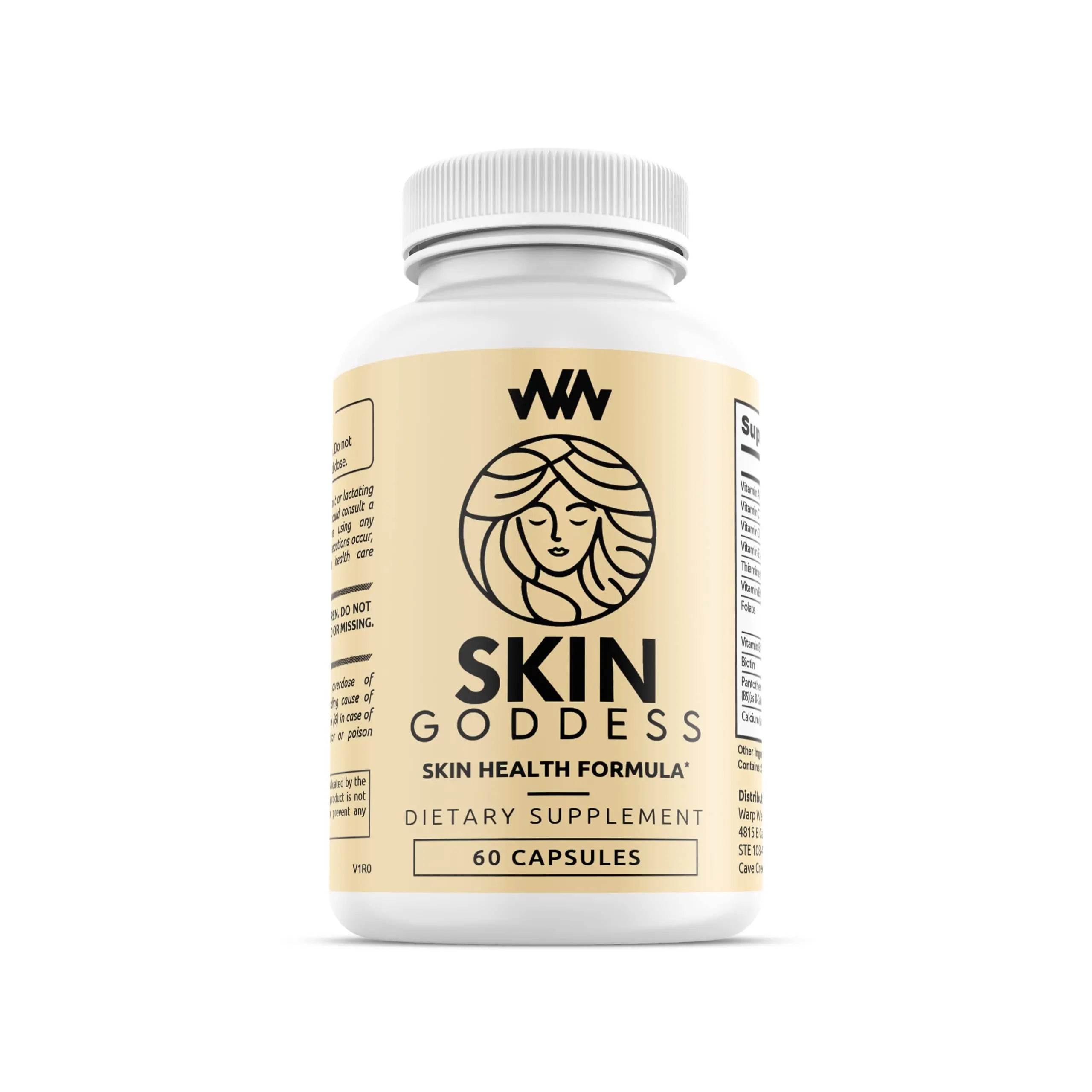 Warped Wellness Womens Skin Health Supplement | Supports Radiant and Youthful Female Complexion | Chinese Peony for Clear Skin and Feminine Glow | Skin Goddess Warped WellnessAu supplements