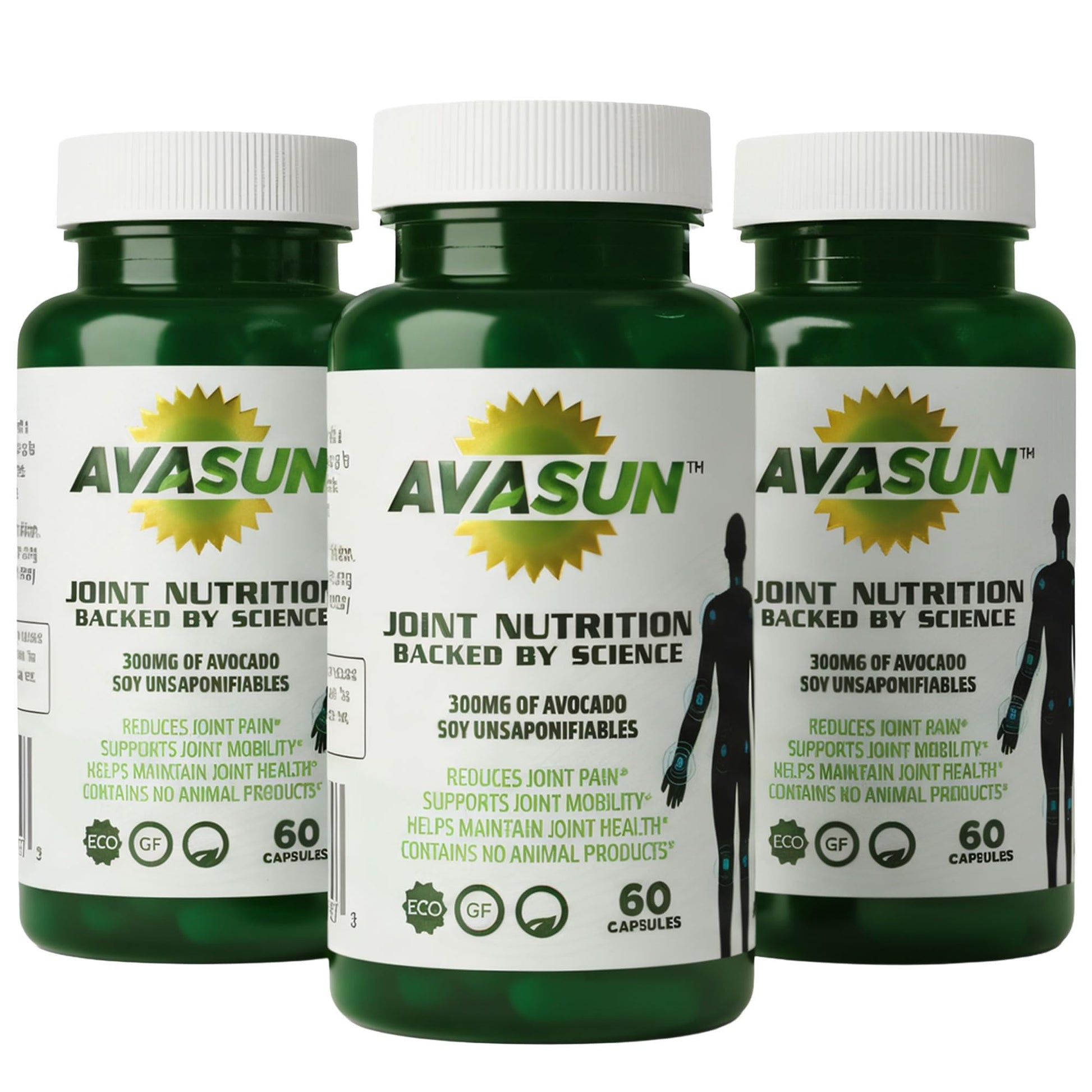 ASU Joint Support Supplement – 300mg Avocado Soy Unsaponifiables for Joint Comfort, Mobility & Cartilage Health, Clinically Studied, Plant-Based, Non-GMO, Gluten-Free, 60 Capsules (6 Month Supply) AvaSunAu supplements