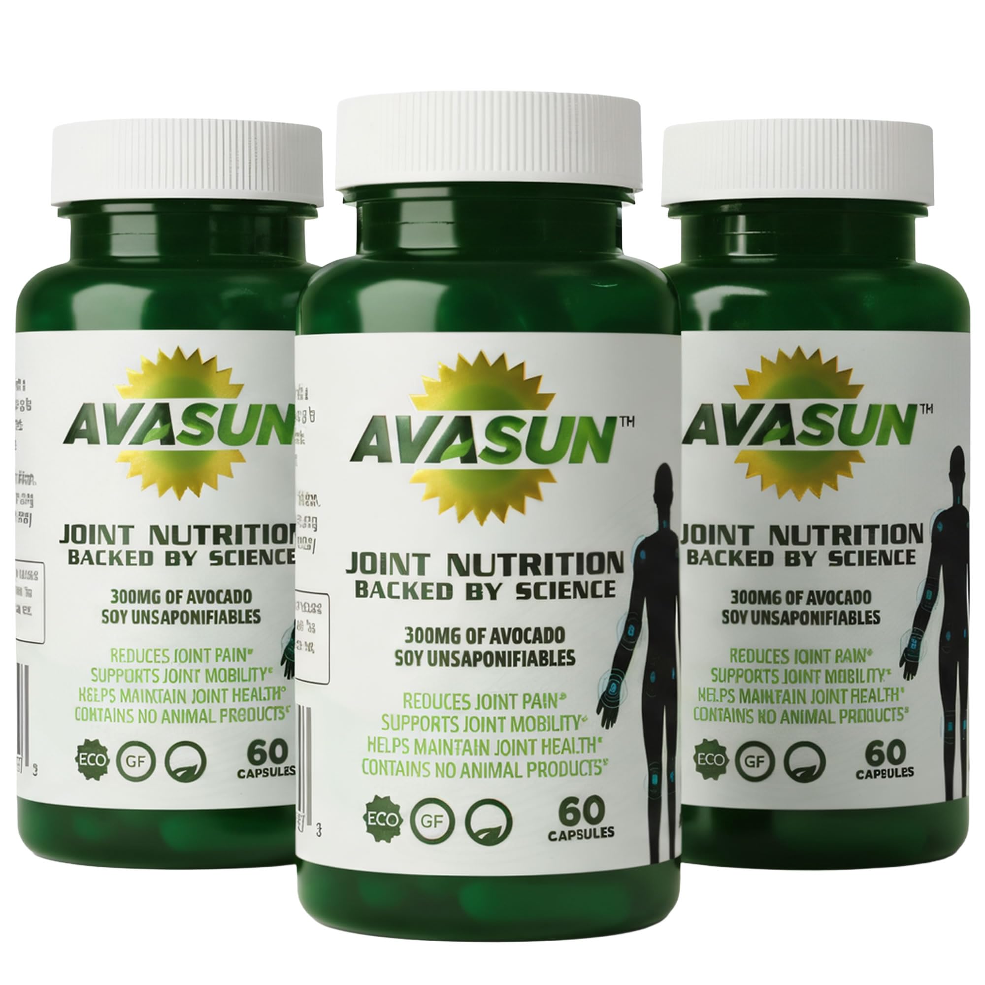 ASU Joint Support Supplement – 300mg Avocado Soy Unsaponifiables for Joint Comfort, Mobility & Cartilage Health, Clinically Studied, Plant-Based, Non-GMO, Gluten-Free, 60 Capsules (6 Month Supply) AvaSunAu supplements