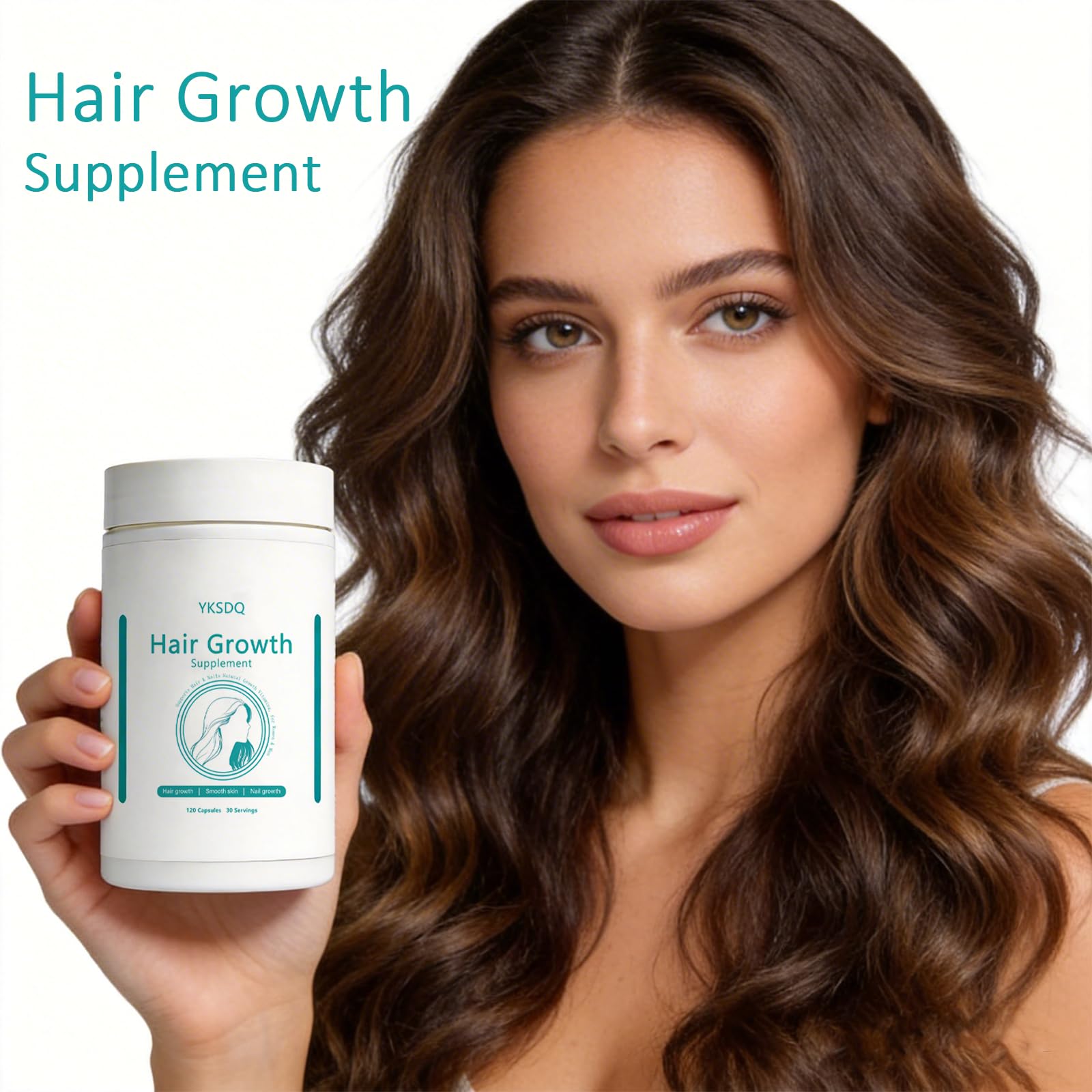Hair Growth Biotin 10000mcg Supplement with Vitamins A C D E & Calcium - 30-in-1 Formula for Hair & Nails Support, for Women & Men, 30 Servings (1) WOJJAu supplements