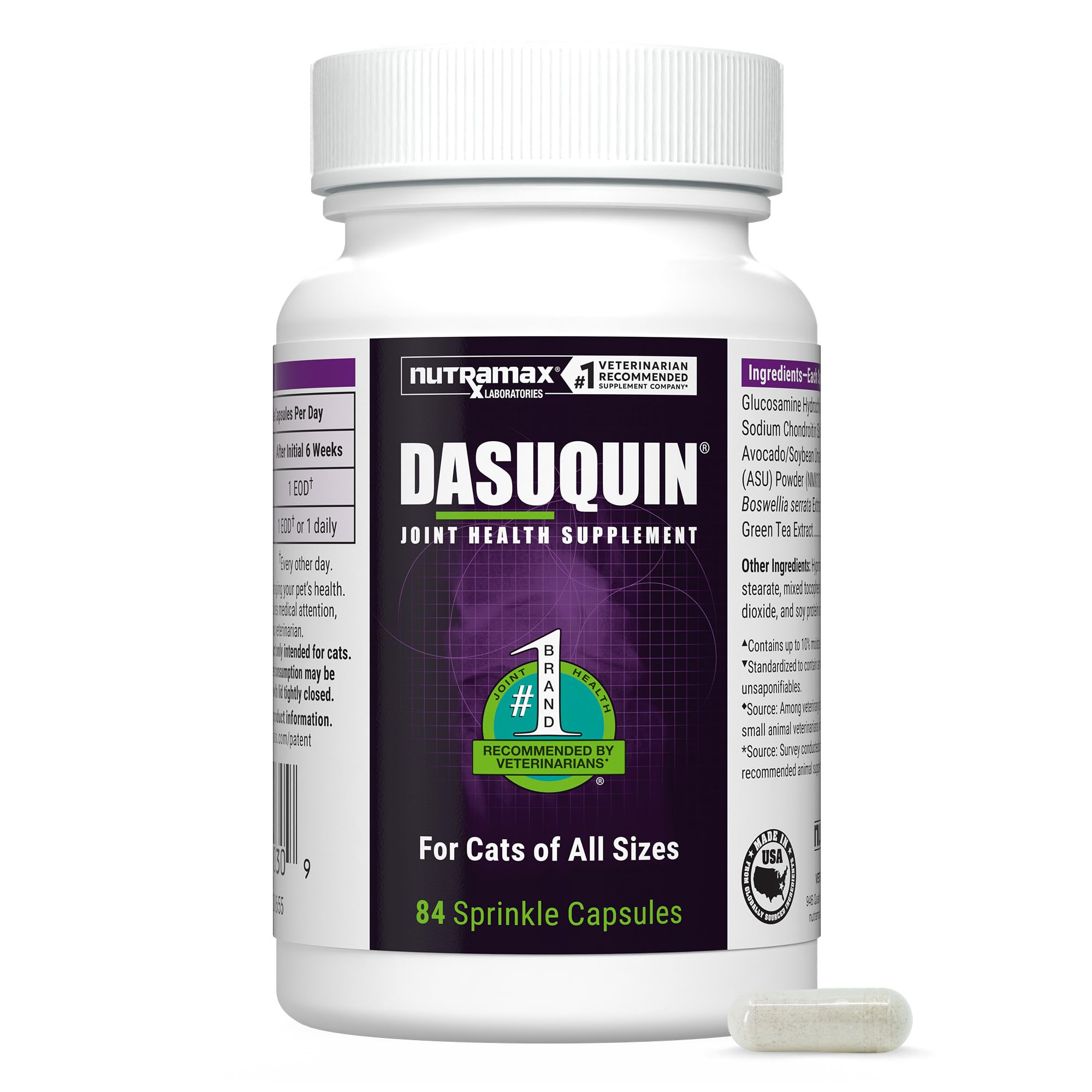 Nutramax Laboratories Dasuquin Joint Health Supplement for Cats - With Glucosamine, Chondroitin, ASU, Boswellia Serrata Extract, and Green Tea Extract, 84 Capsules Nutramax LaboratoriesAu supplements