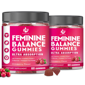 JIANKYTZ (2 Pack) Sugar Free Premium Feminine Balance Gummies for Women - Vaginal Health, Antioxidant, Digestive Health, PH Balance Support, Vaginal Probiotics for Women Gummies, Max Absorption JIANKYTZAu supplements