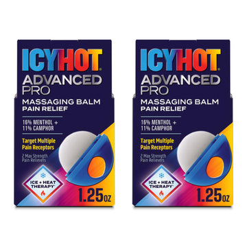 Icy Hot Advanced PRO Pain Relief Massaging Balm, Fast-Acting Max Strength Pain Relief with Menthol 16% and Camphor 11% for Backaches, Joints, Muscle Strains and Arthritis, 1.25 oz, 2 pk Icy HotAu supplements
