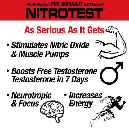 MuscleMeds Nitrotest Pre-Workout Supplement Drink, Boost Nitric Oxide, Testosterone MuscleMedsUS supplements