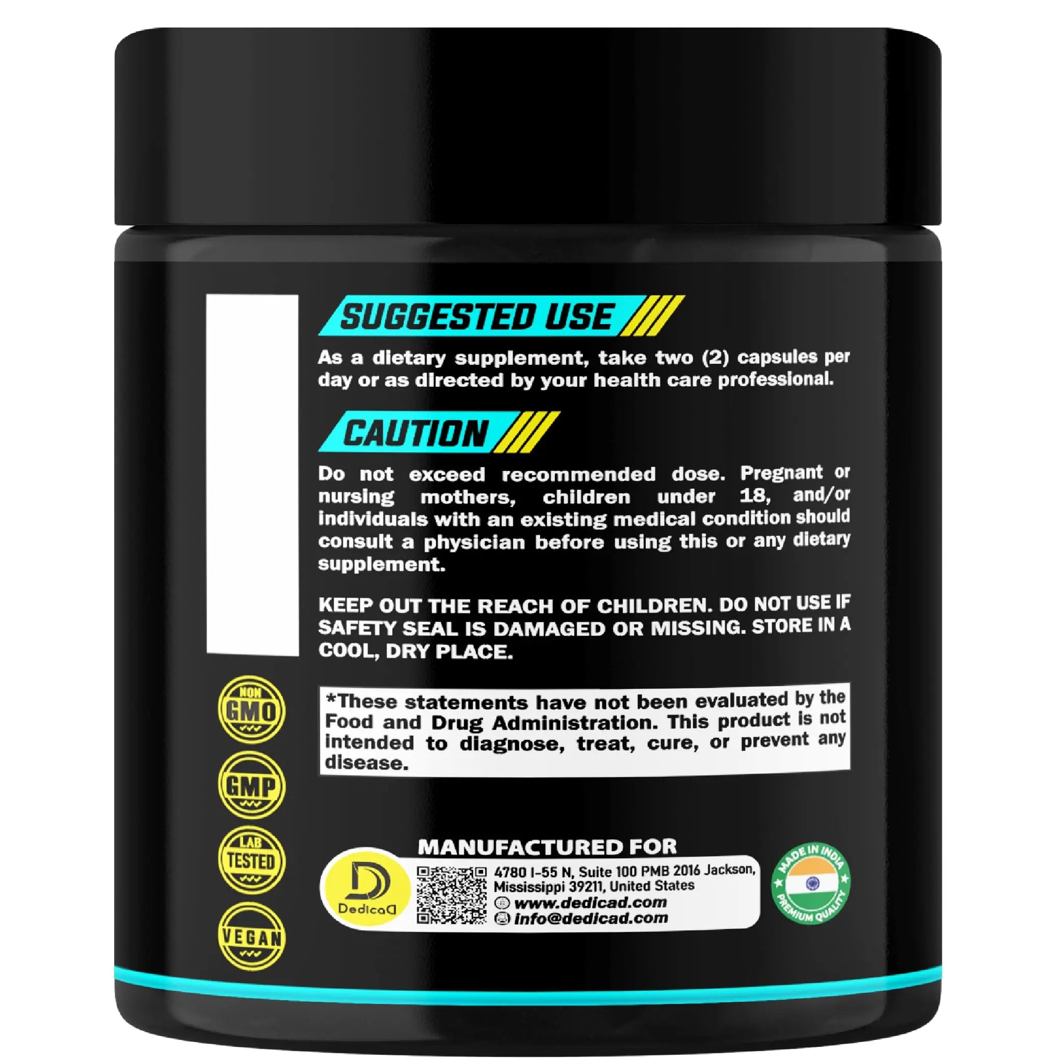 DEDICAD 500Mg Lactoferrin Supplement - 120 Capsules for 2-Month Supply DEDICADnz supplements