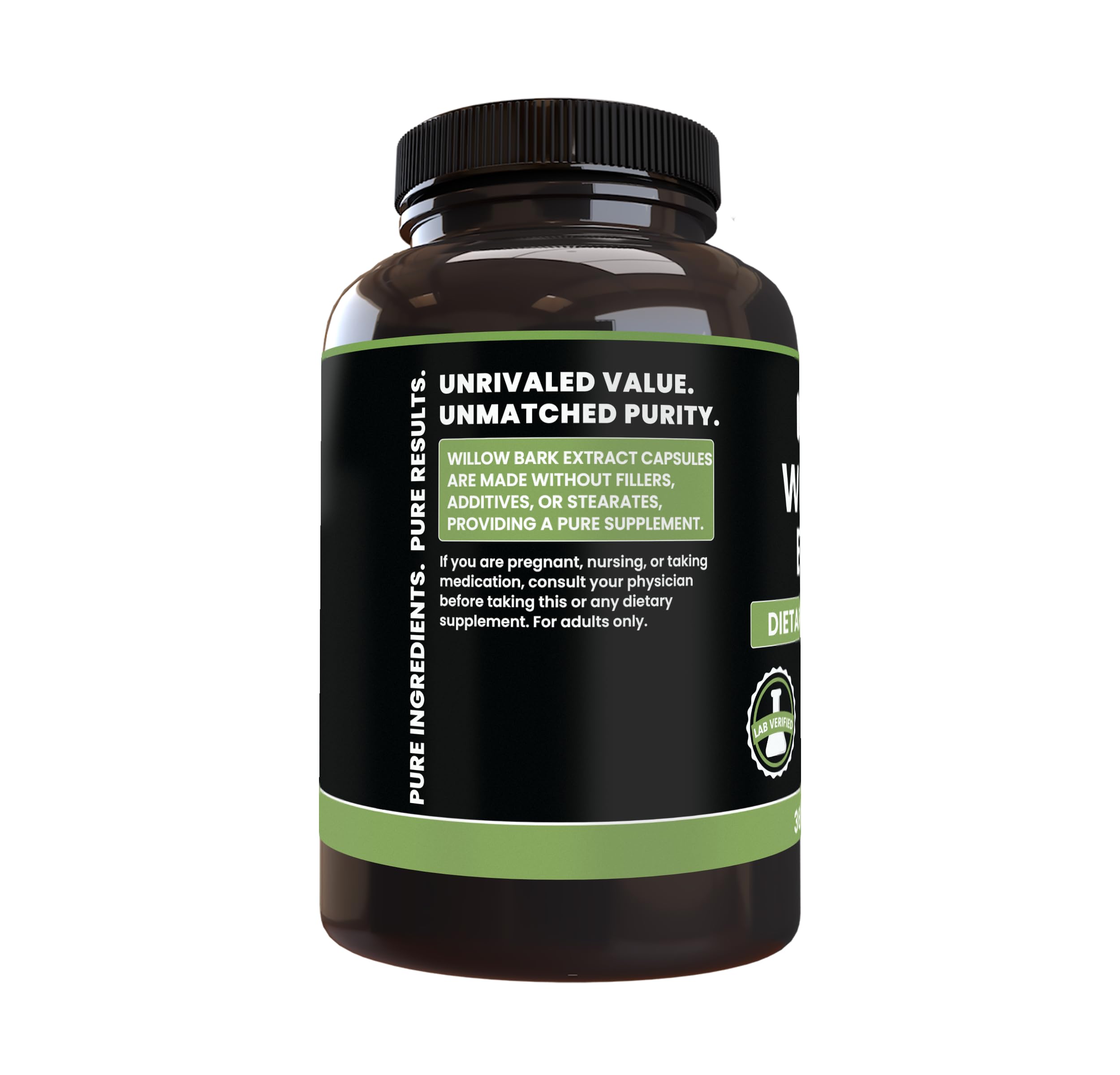 PURE ORIGINAL INGREDIENTS Willow Bark Extract (365 Capsules) No Magnesium Or Rice Fillers, Always Pure, Lab Verified PURE ORIGINAL INGREDIENTSAu supplements