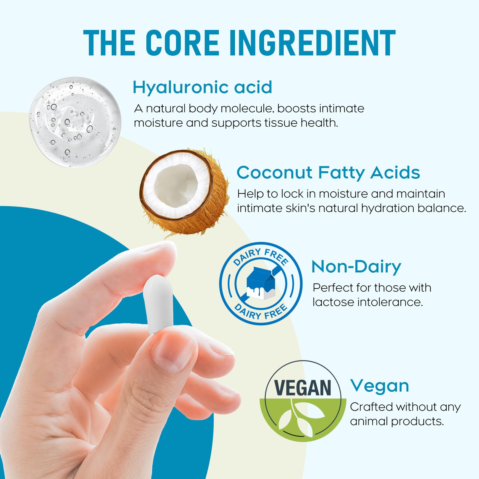 Peralpow Hyaluronic Acid Vaginal Suppositories 10 mg for Women | Vaginal Moisturizer for Dryness, Itching & Irritation | Menopause & Intimate Care with Coconut Fatty Acids | Estrogen Free, 12 Count PeralpowUS supplements